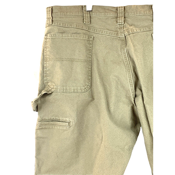 Wrangler Work Pants Mens 40x30 Beige Green Jeans Cargo Hammer Strap Pockets - Picture 7 of 11